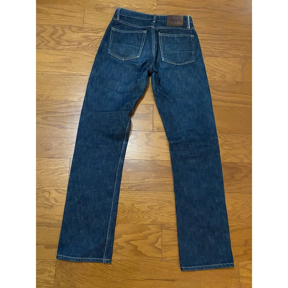 Gustin‎ Selvedge Jeans 32 (31x34) Straight Raw Blue Denim USA Made 116699